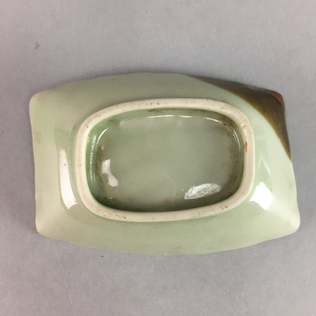 Japanese Celadon Porcelain Small Plate Shallow Bowl Kozara Rectangle Seiji PT925