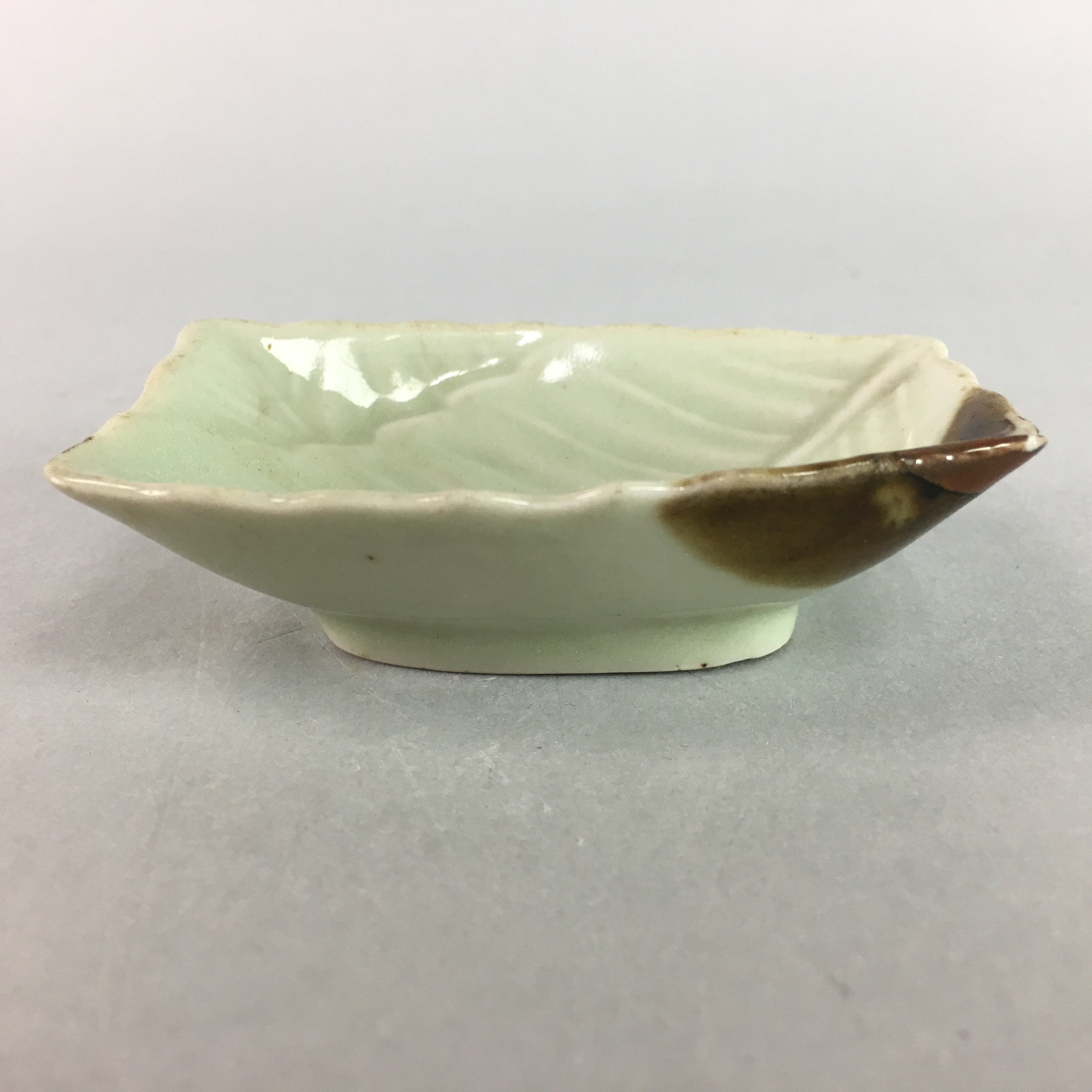 Japanese Celadon Porcelain Small Plate Shallow Bowl Kozara Rectangle Seiji PT925