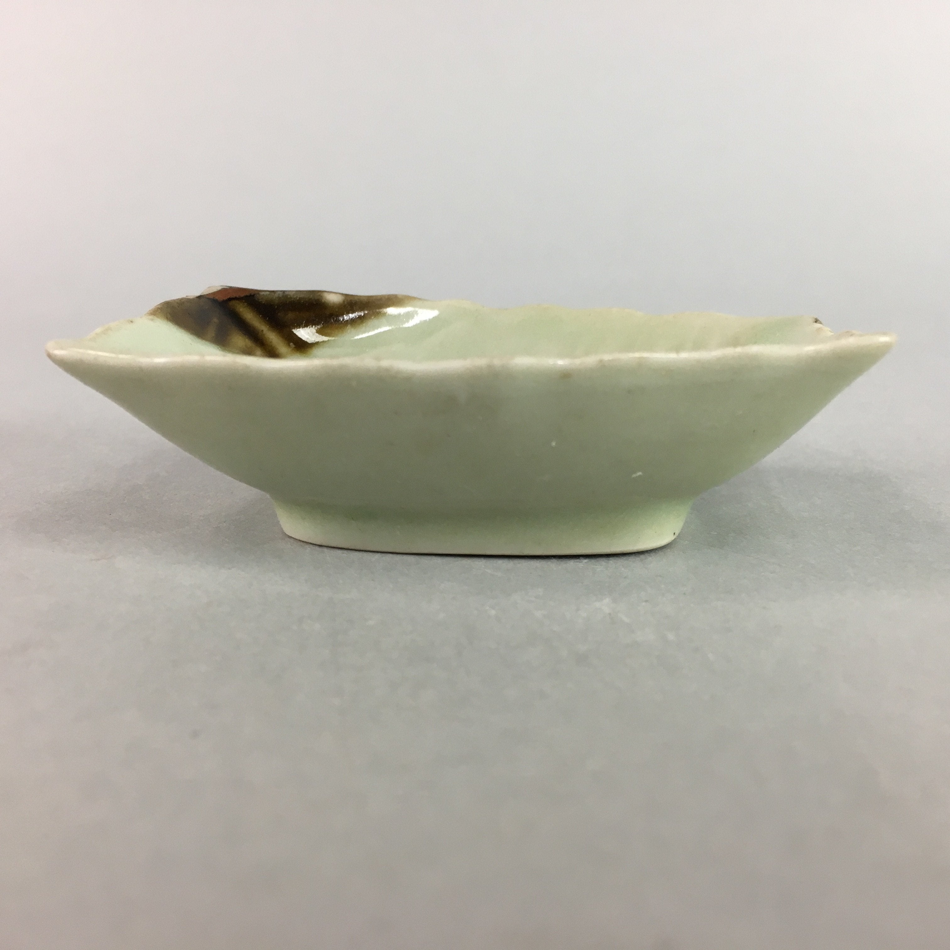 Japanese Celadon Porcelain Small Plate Shallow Bowl Kozara Rectangle Seiji PT925