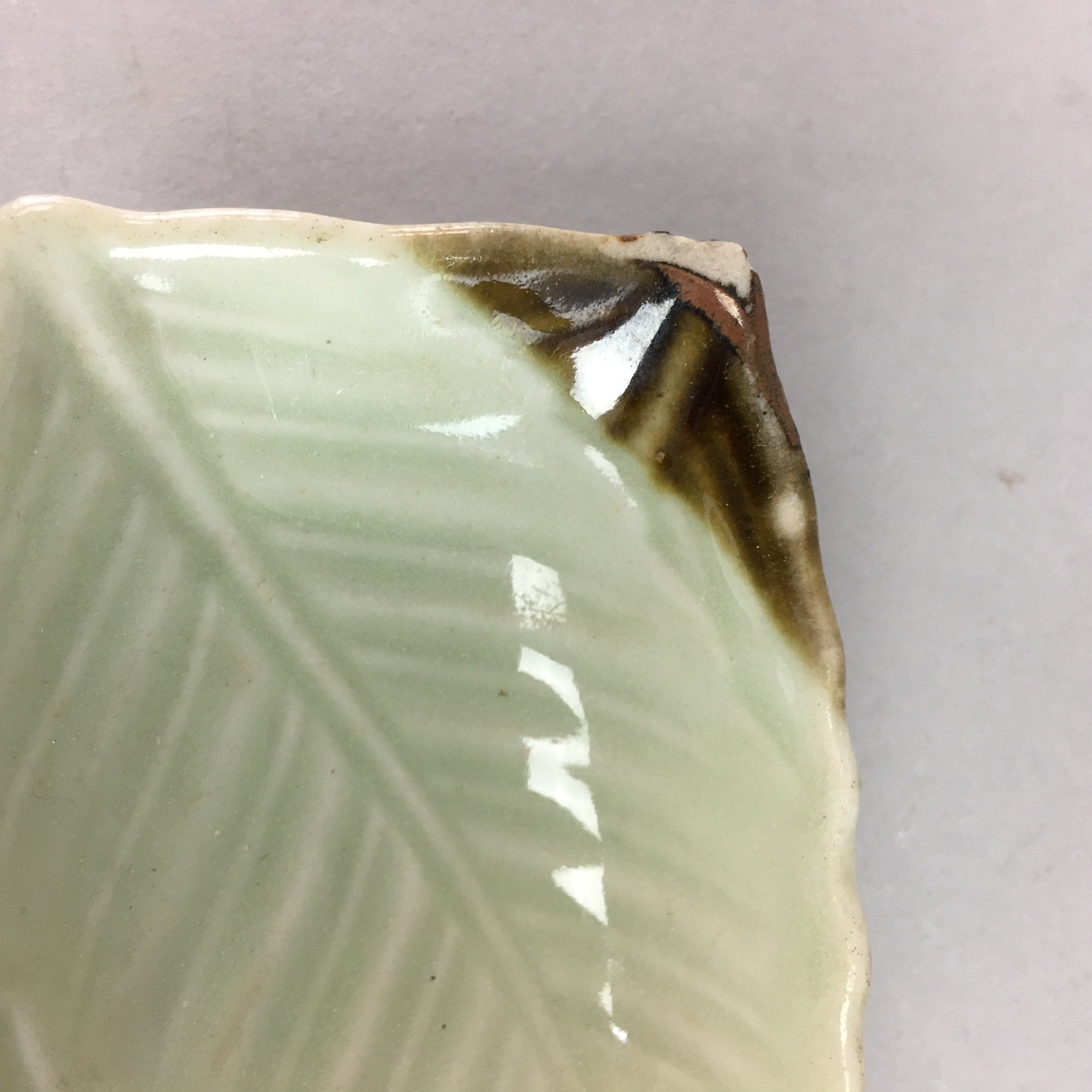 Japanese Celadon Porcelain Small Plate Shallow Bowl Kozara Rectangle Seiji PT925