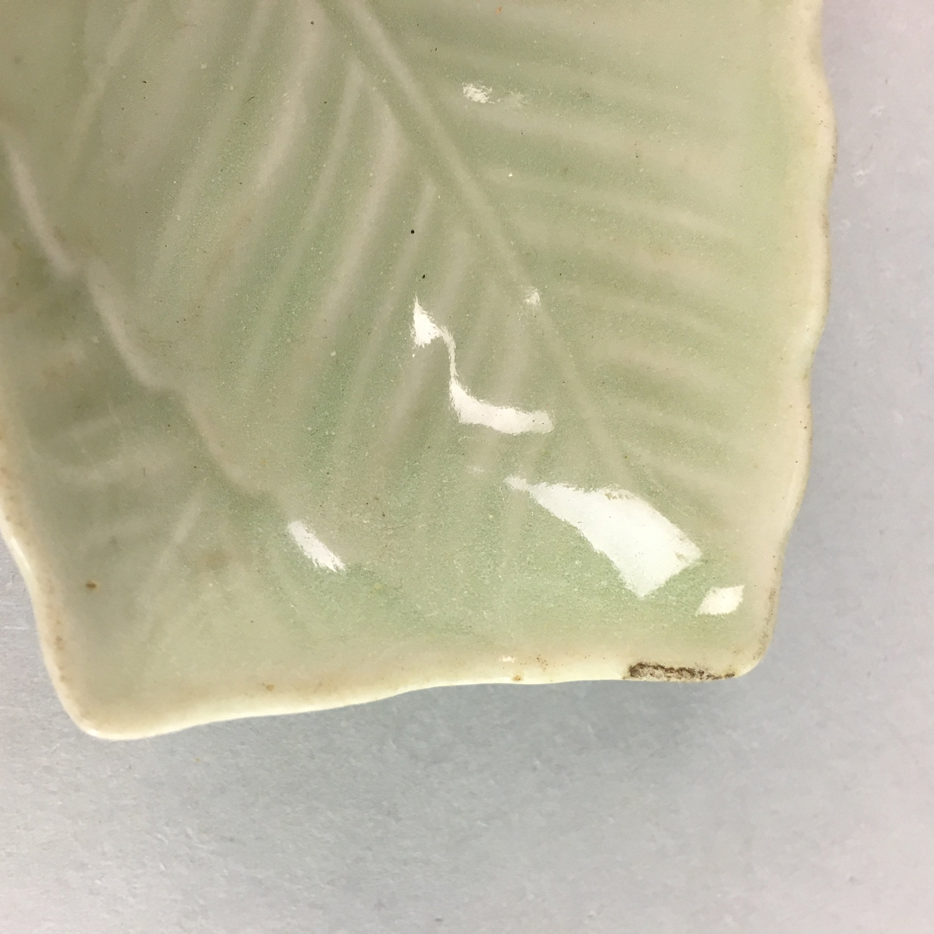 Japanese Celadon Porcelain Small Plate Shallow Bowl Kozara Rectangle Seiji PT925