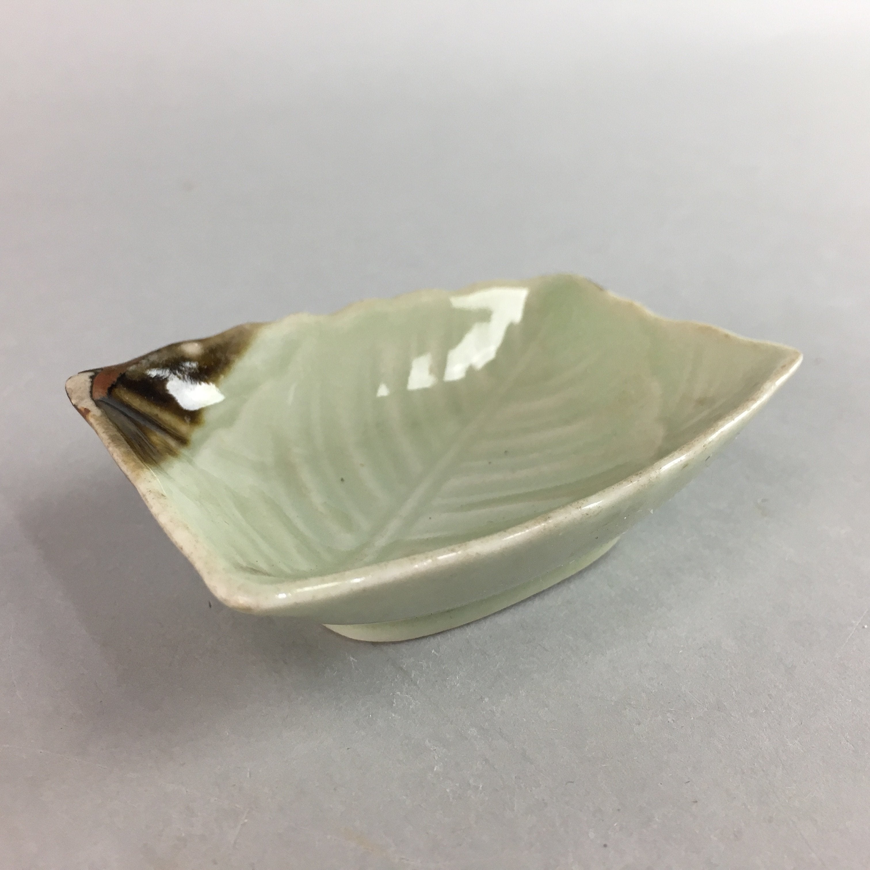 Japanese Celadon Porcelain Small Plate Shallow Bowl Kozara Rectangle Seiji PT925