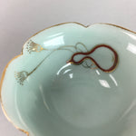 Japanese Celadon Small Bowl Vtg Porcelain Green Kobachi Gourd Chess Floral PT668
