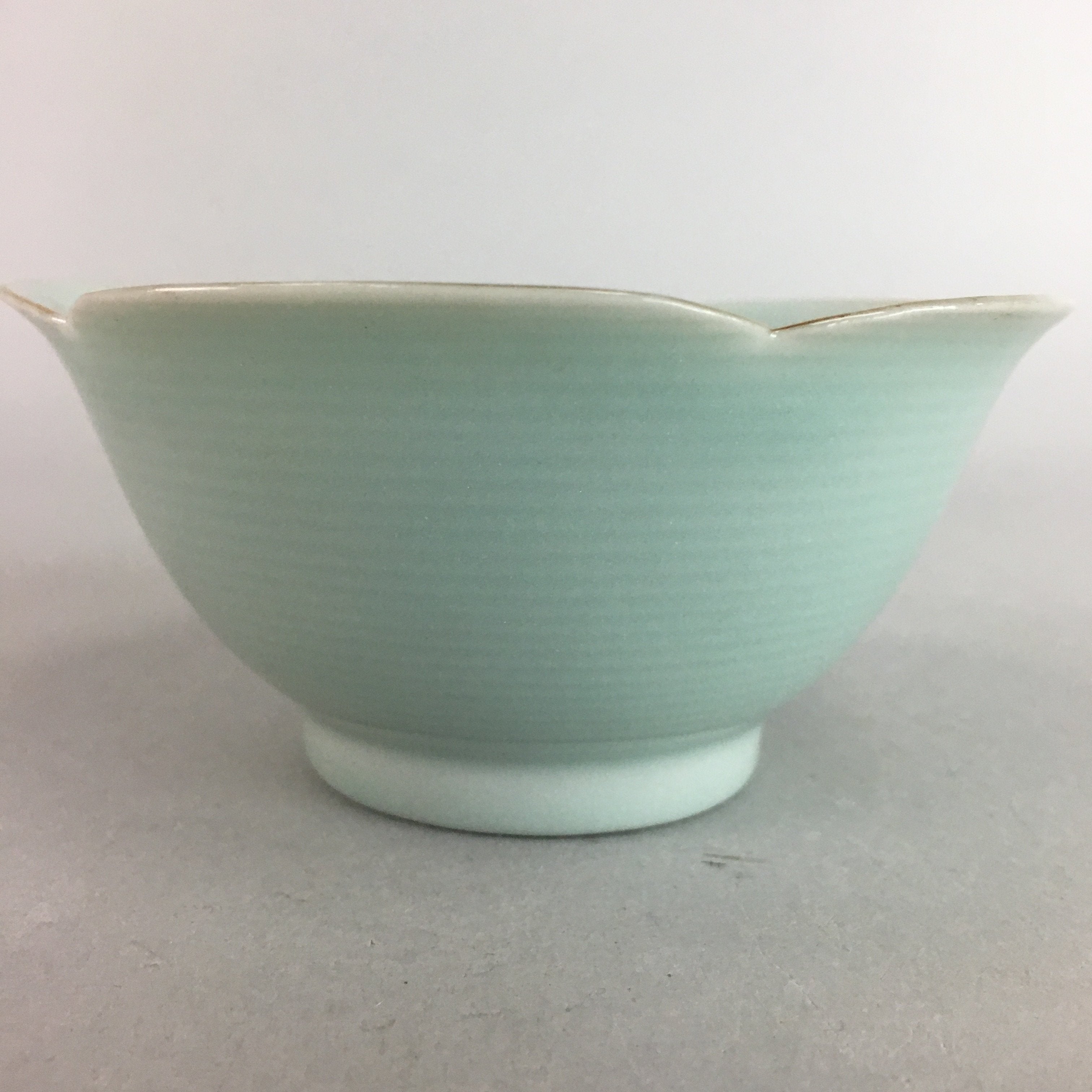 Japanese Celadon Small Bowl Vtg Porcelain Green Kobachi Gourd Chess Floral PT670