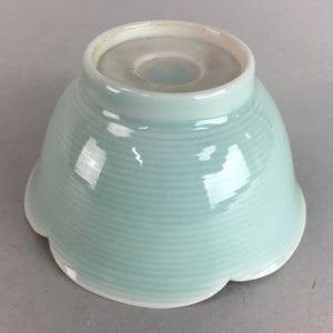 Japanese Celadon Small Bowl Vtg Porcelain Green Kobachi Gourd Chess Floral PT671