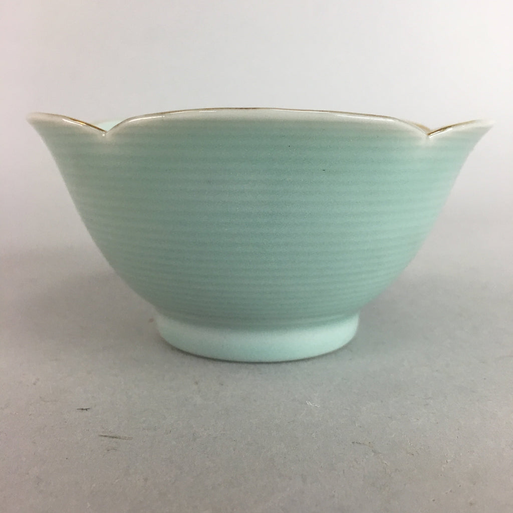 Japanese Celadon Small Bowl Vtg Porcelain Green Kobachi Gourd Chess Floral PT671