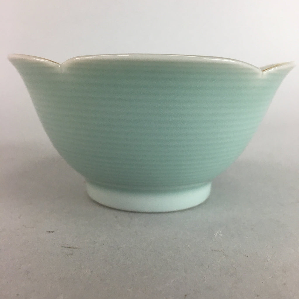 Japanese Celadon Small Bowl Vtg Porcelain Green Kobachi Gourd Chess Floral PT671