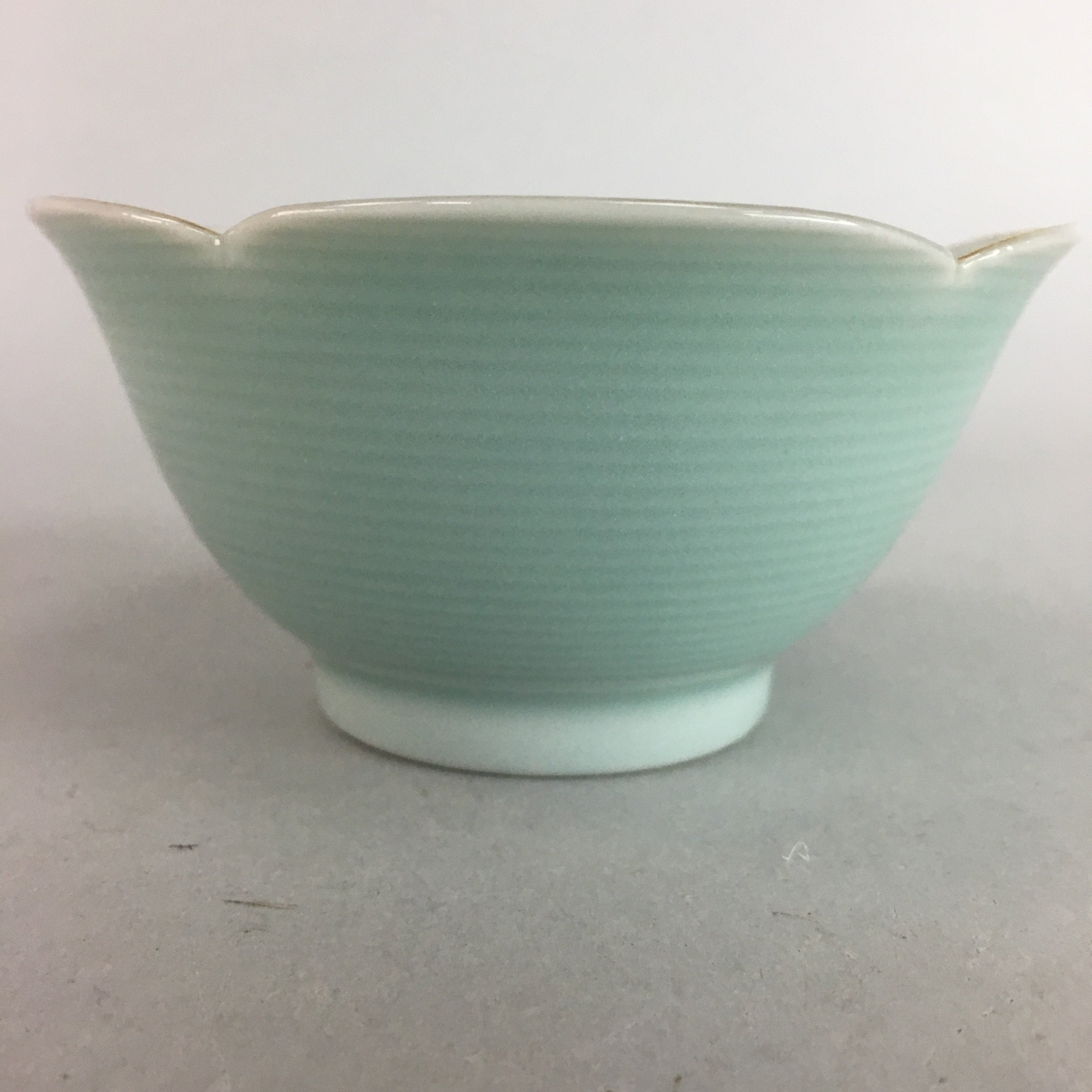 Japanese Celadon Small Bowl Vtg Porcelain Green Kobachi Gourd Chess Floral PT671