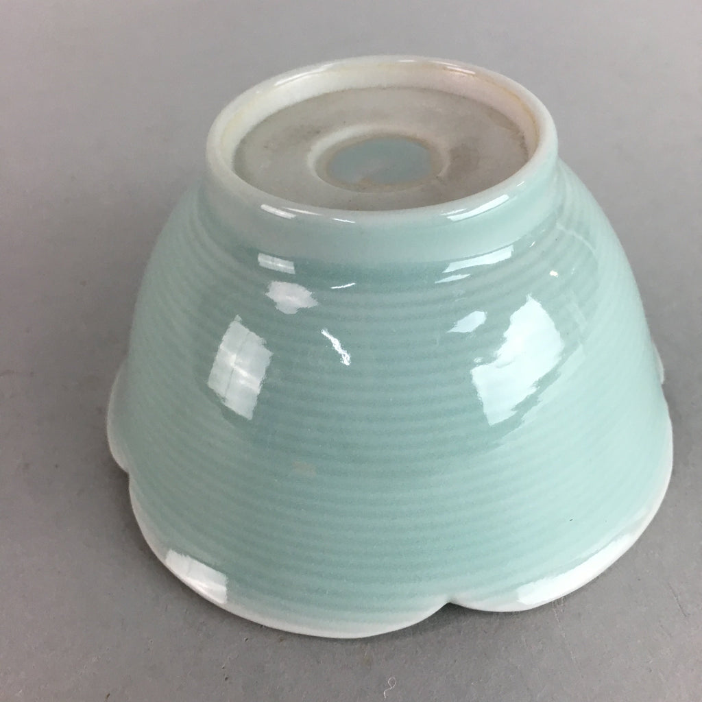 Japanese Celadon Small Bowl Vtg Porcelain Green Kobachi Gourd Chess Floral PT671