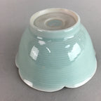 Japanese Celadon Small Bowl Vtg Porcelain Green Kobachi Gourd Chess Floral PT671