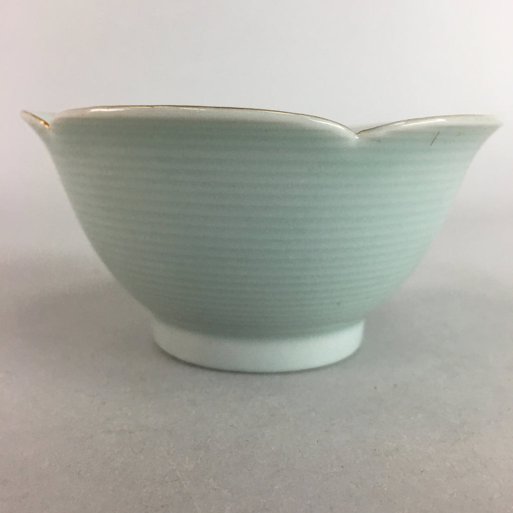 Japanese Celadon Small Bowl Vtg Porcelain Green Kobachi Gourd Chess Floral PT673
