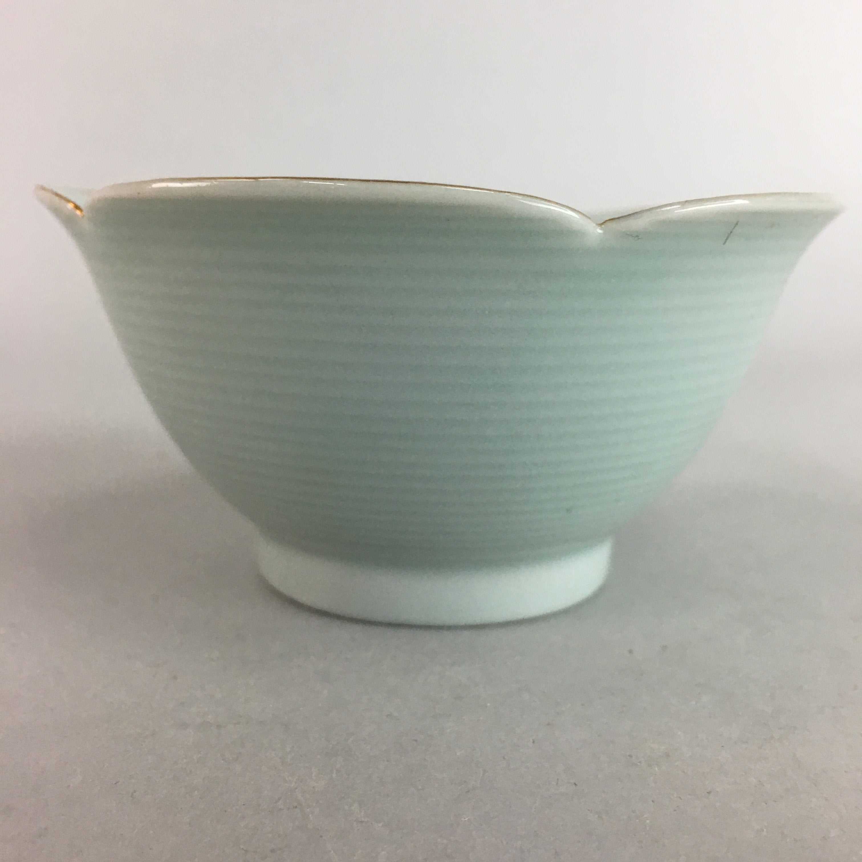 Japanese Celadon Small Bowl Vtg Porcelain Green Kobachi Gourd Chess Floral PT673