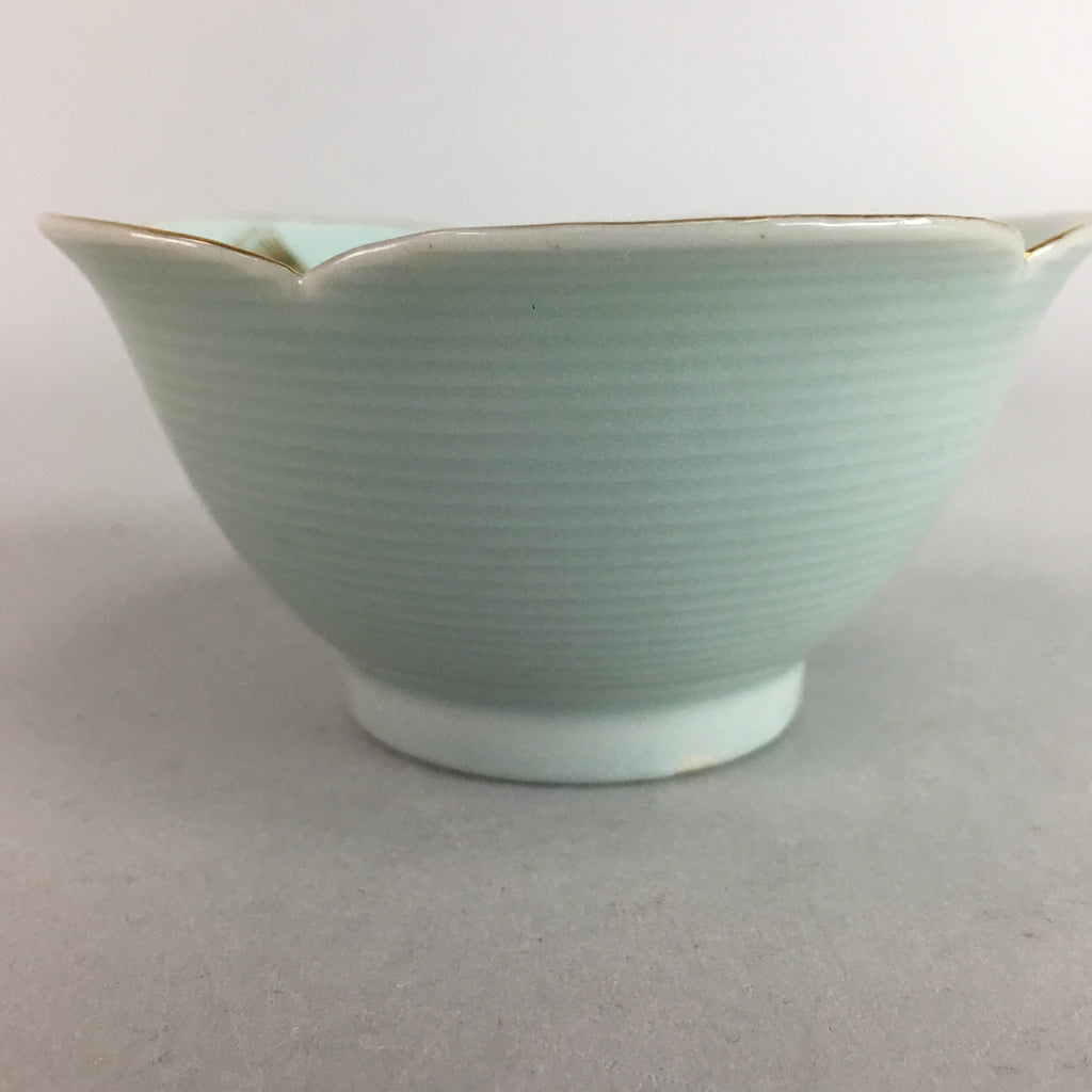 Japanese Celadon Small Bowl Vtg Porcelain Green Kobachi Gourd Chess Floral PT673