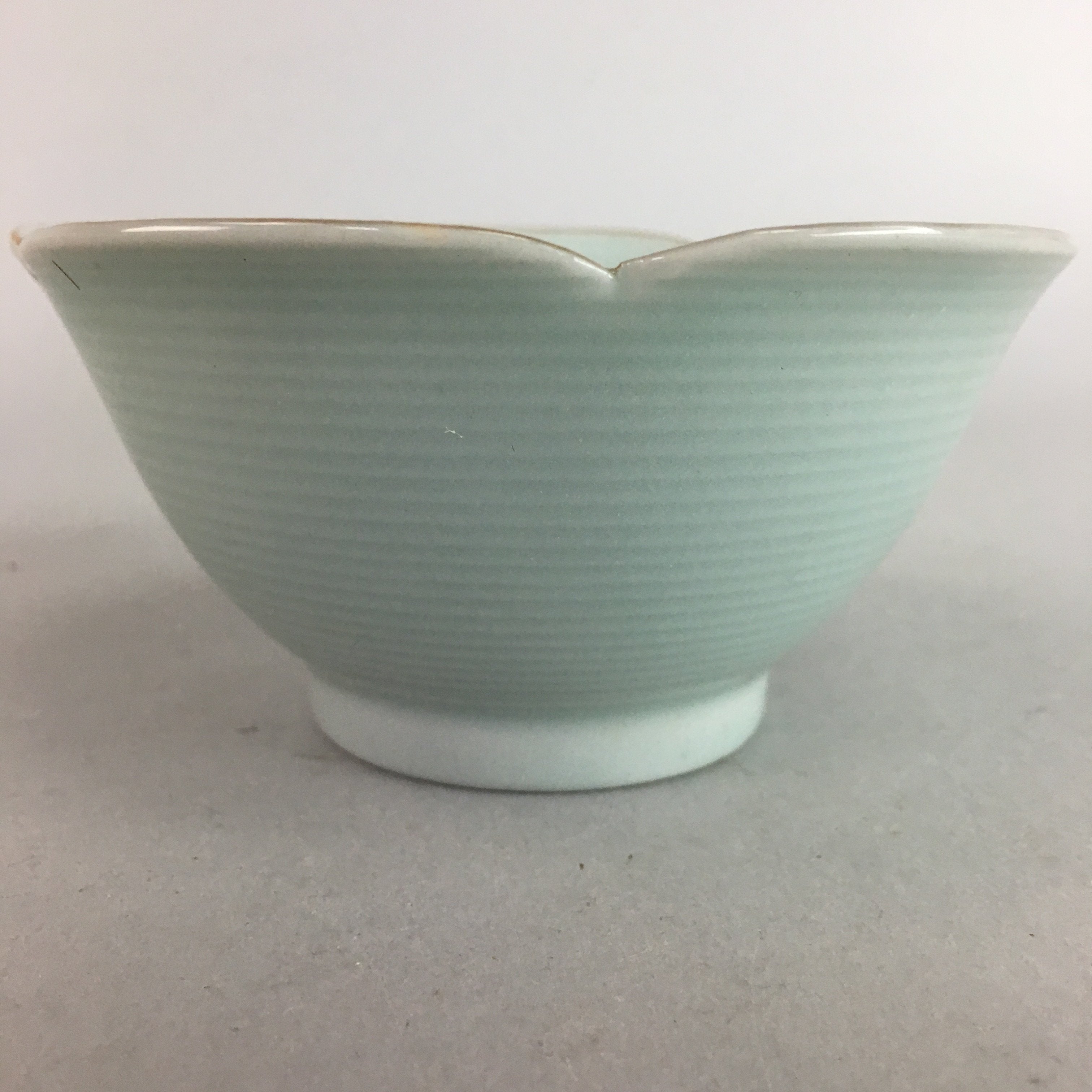 Japanese Celadon Small Bowl Vtg Porcelain Green Kobachi Gourd Chess Floral PT673