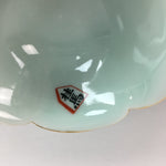 Japanese Celadon Small Bowl Vtg Porcelain Green Kobachi Gourd Chess Floral PT674