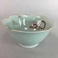 Japanese Celadon Small Bowl Vtg Porcelain Green Kobachi Gourd Chess Floral PT675