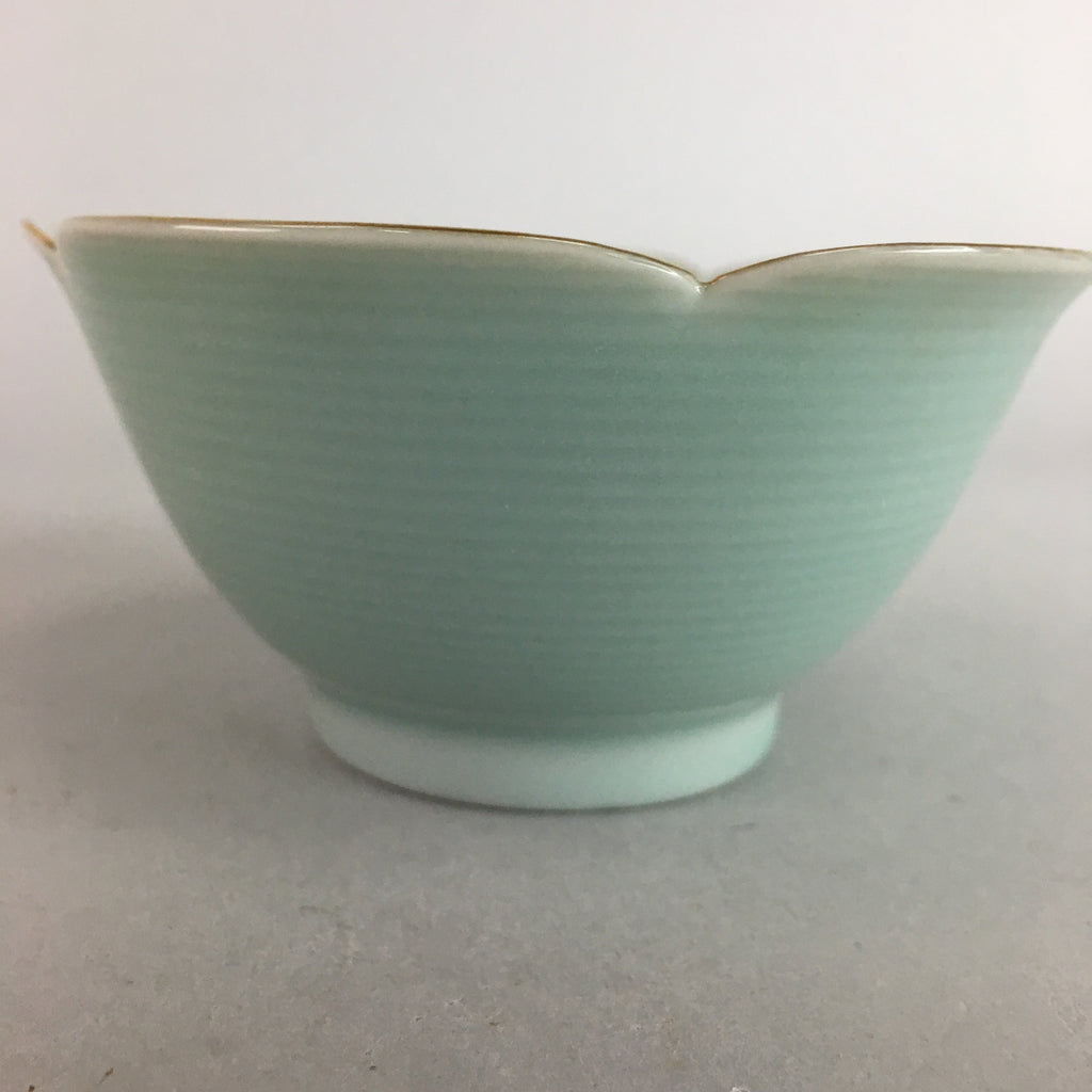 Japanese Celadon Small Bowl Vtg Porcelain Green Kobachi Gourd Chess Floral PT676