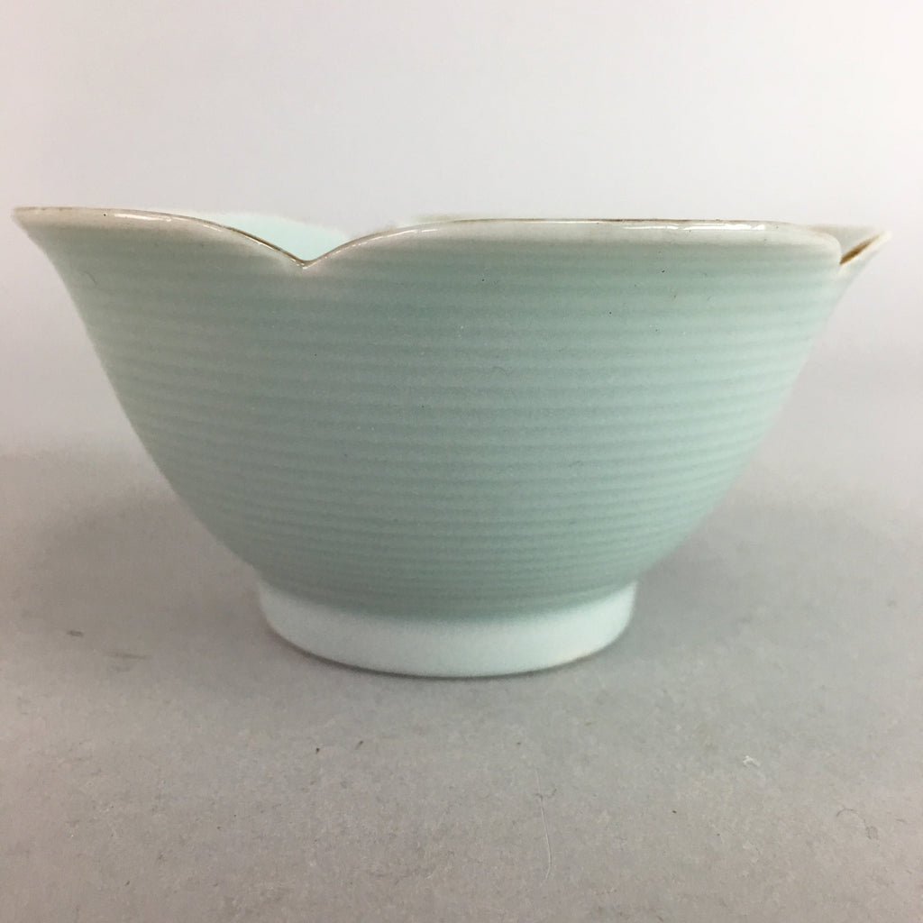 Japanese Celadon Small Bowl Vtg Porcelain Green Kobachi Gourd Chess Floral PT677