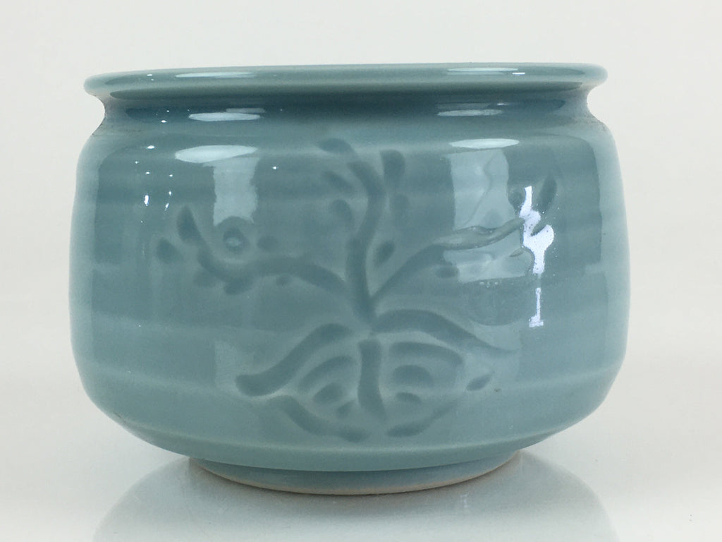 Japanese Celadon Wastewater Receptacle Tea Ceremony Basin Bowl Vtg Kensui GTB938