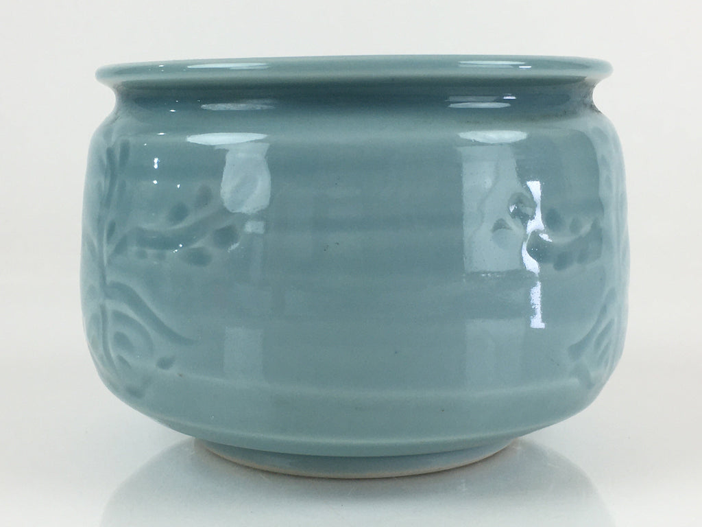 Japanese Celadon Wastewater Receptacle Tea Ceremony Basin Bowl Vtg Kensui GTB938