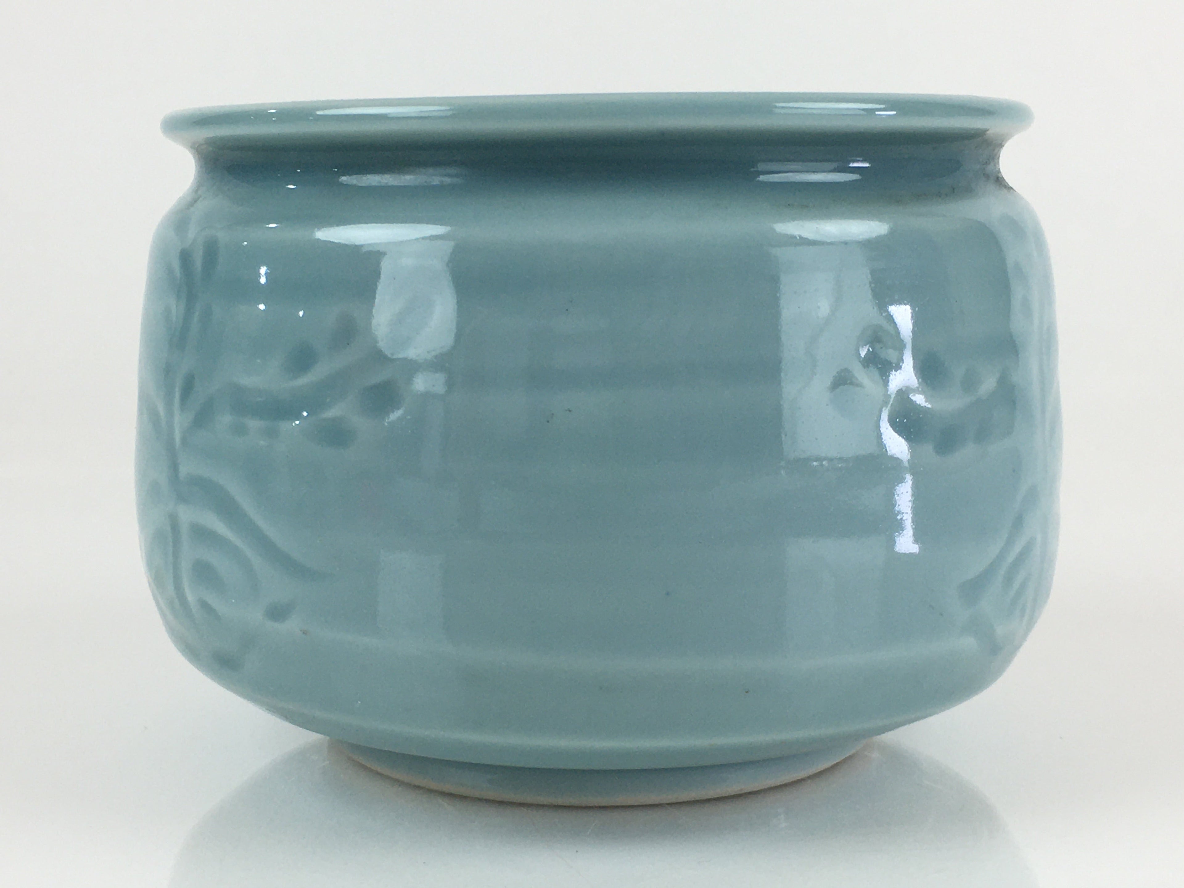 Japanese Celadon Wastewater Receptacle Tea Ceremony Basin Bowl Vtg Kensui GTB938
