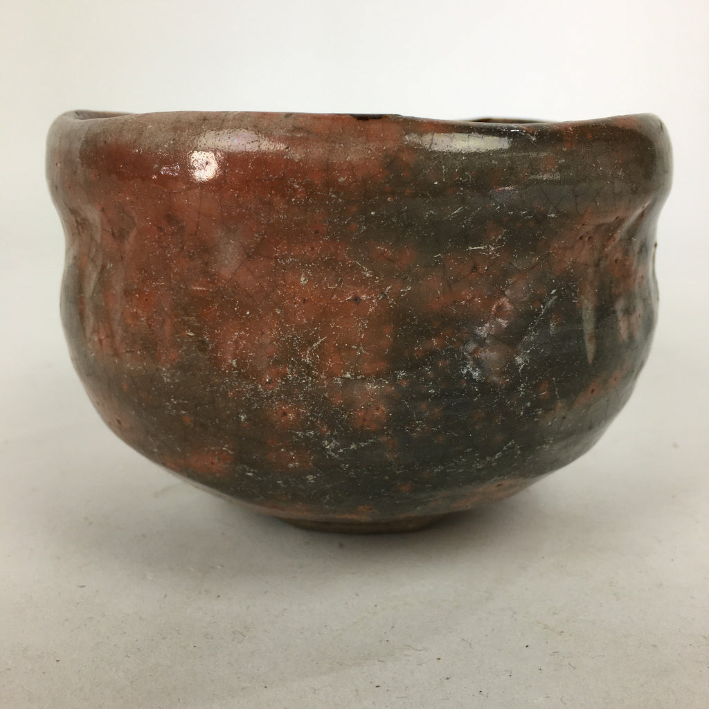 Japanese Ceramic Aka-Raku Tea Ceremony Green Tea Bowl Vtg Chawan GTB871