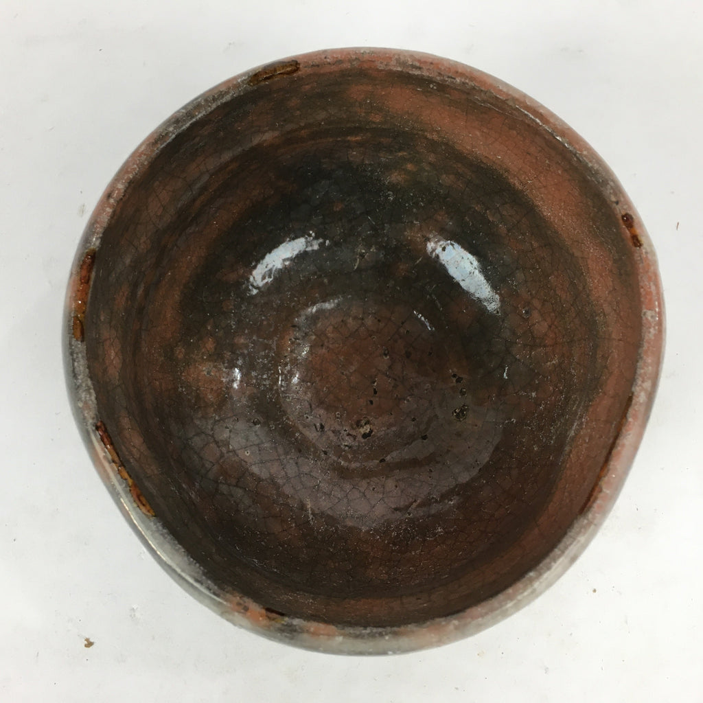 Japanese Ceramic Aka-Raku Tea Ceremony Green Tea Bowl Vtg Chawan GTB871