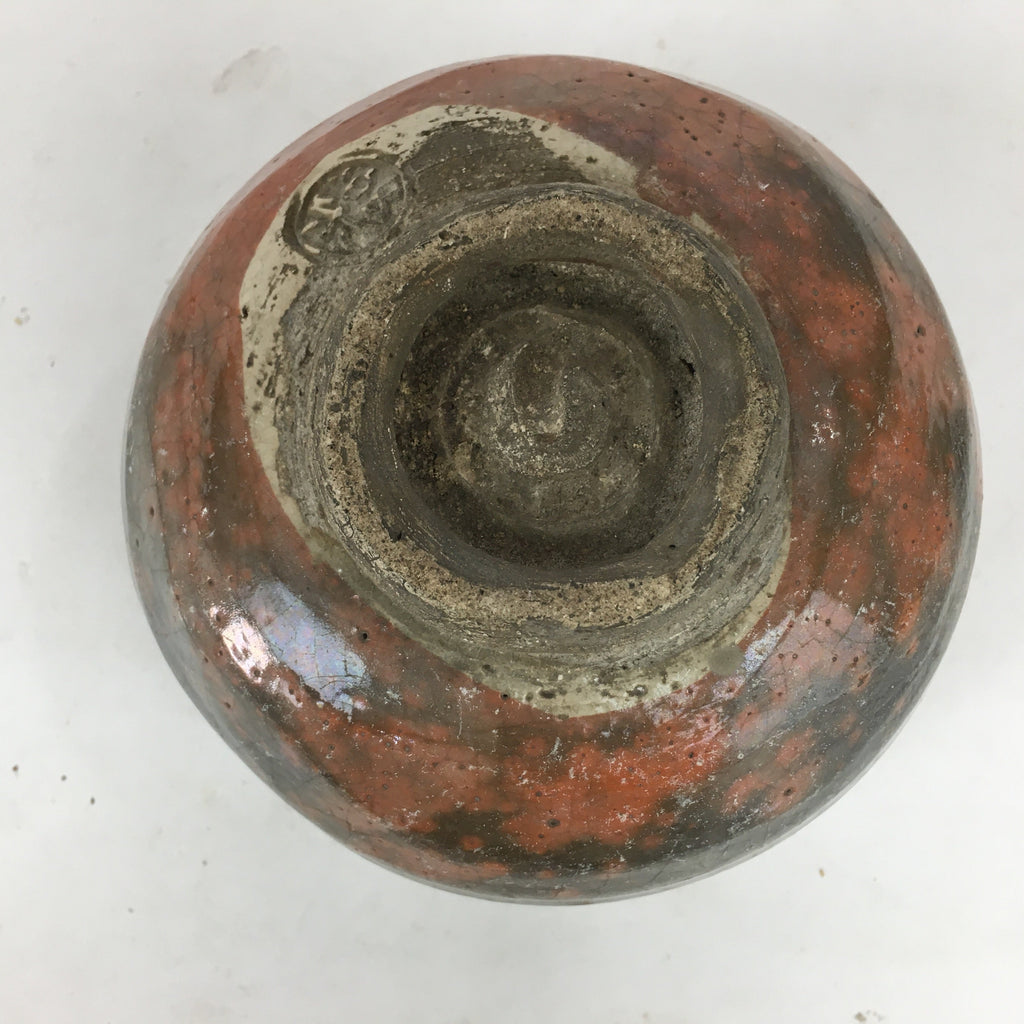 Japanese Ceramic Aka-Raku Tea Ceremony Green Tea Bowl Vtg Chawan GTB871