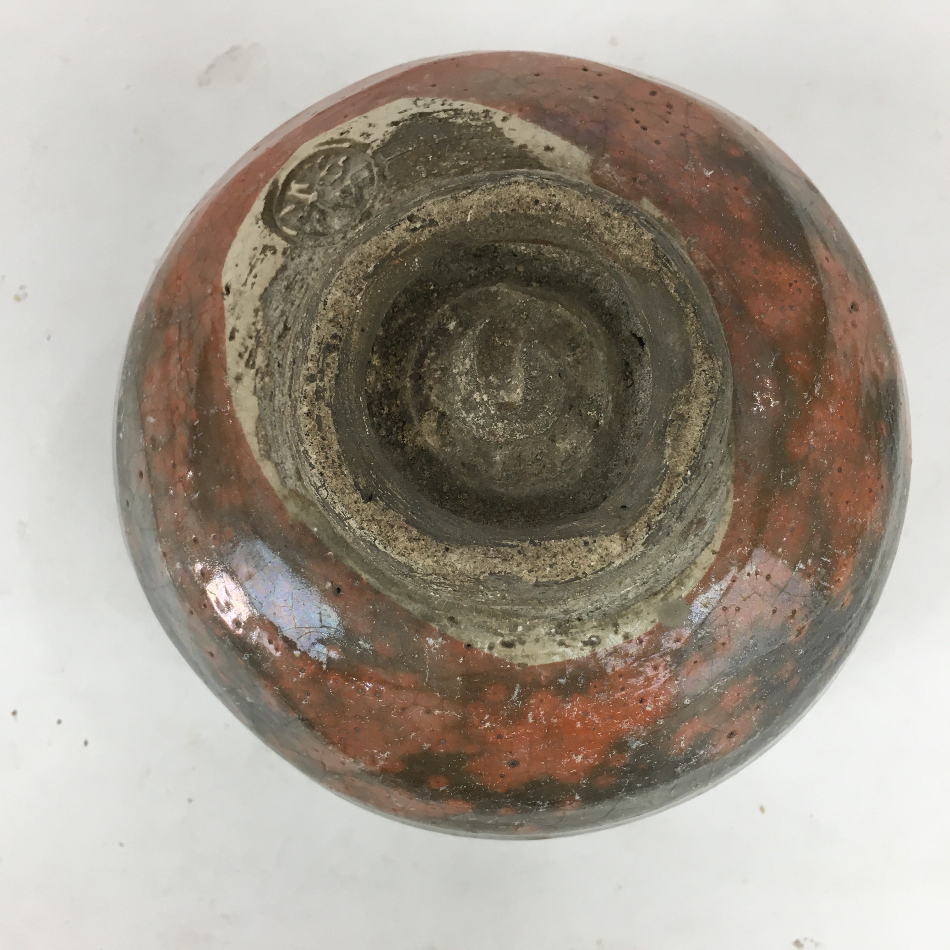 Japanese Ceramic Aka-Raku Tea Ceremony Green Tea Bowl Vtg Chawan GTB871