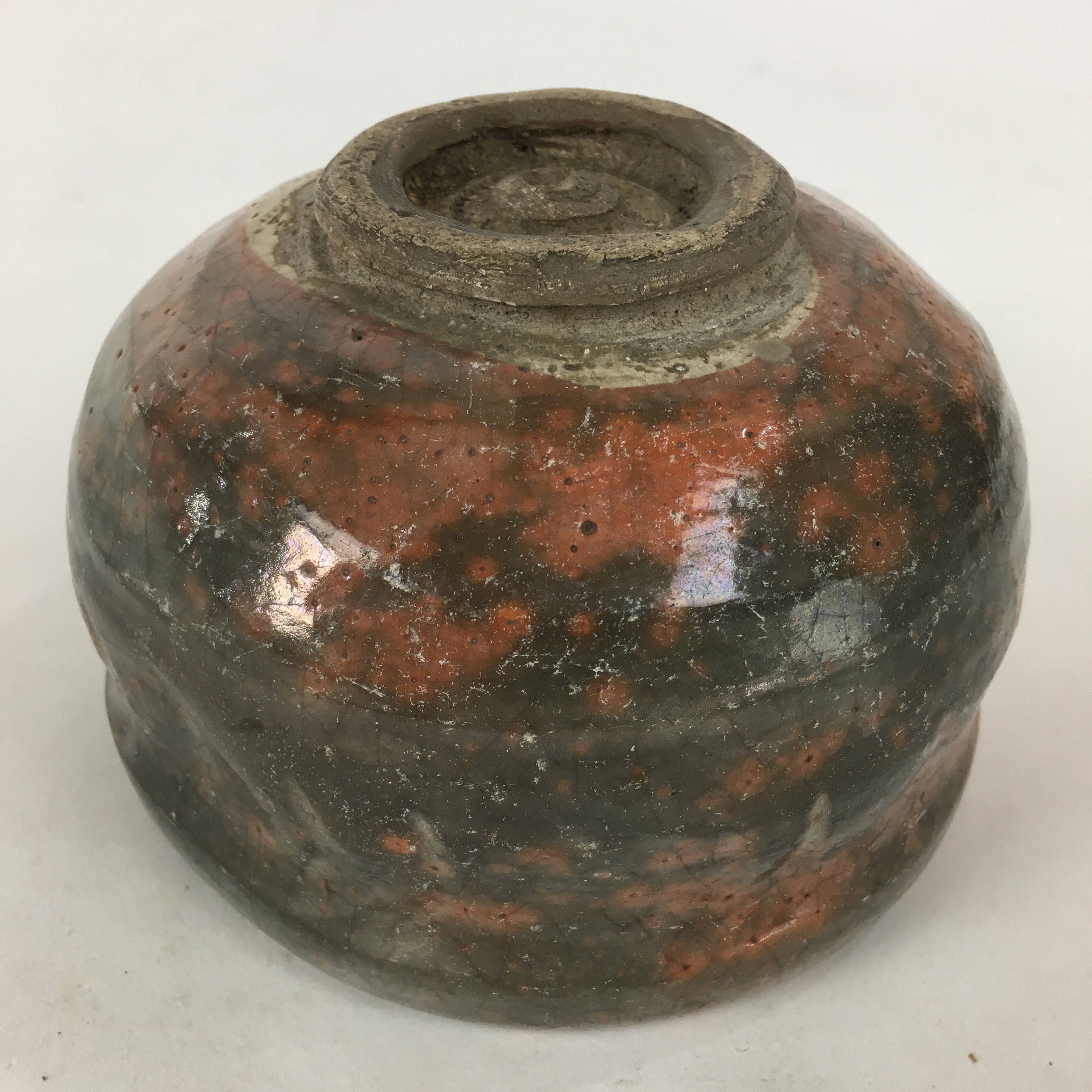 Japanese Ceramic Aka-Raku Tea Ceremony Green Tea Bowl Vtg Chawan GTB871