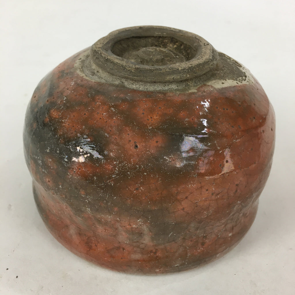 Japanese Ceramic Aka-Raku Tea Ceremony Green Tea Bowl Vtg Chawan GTB871