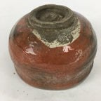 Japanese Ceramic Aka-Raku Tea Ceremony Green Tea Bowl Vtg Chawan GTB871