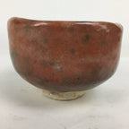Japanese Ceramic Akaraku ware Tea Ceremony Bowl Vtg Red Matcha Chawan GTB776
