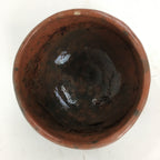 Japanese Ceramic Akaraku ware Tea Ceremony Bowl Vtg Red Matcha Chawan GTB776