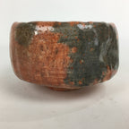 Japanese Ceramic Akaraku ware Tea Ceremony Bowl Vtg Red Matcha Chawan GTB789