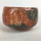 Japanese Ceramic Akaraku ware Tea Ceremony Bowl Vtg Red Matcha Chawan GTB789