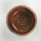 Japanese Ceramic Akaraku ware Tea Ceremony Bowl Vtg Red Matcha Chawan GTB789