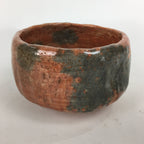 Japanese Ceramic Akaraku ware Tea Ceremony Bowl Vtg Red Matcha Chawan GTB789