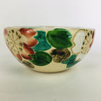 Japanese Ceramic Ashtray Vtg Haizara Pottery White Red Lotus Flower Design PP644