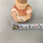 Japanese Ceramic Bell Dorei Chinese Man Brown Vtg Pottery DR192