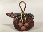 Japanese Ceramic Bell Vtg Dorei Clay Figurine Doll Snake Zodiac Treasure DR328