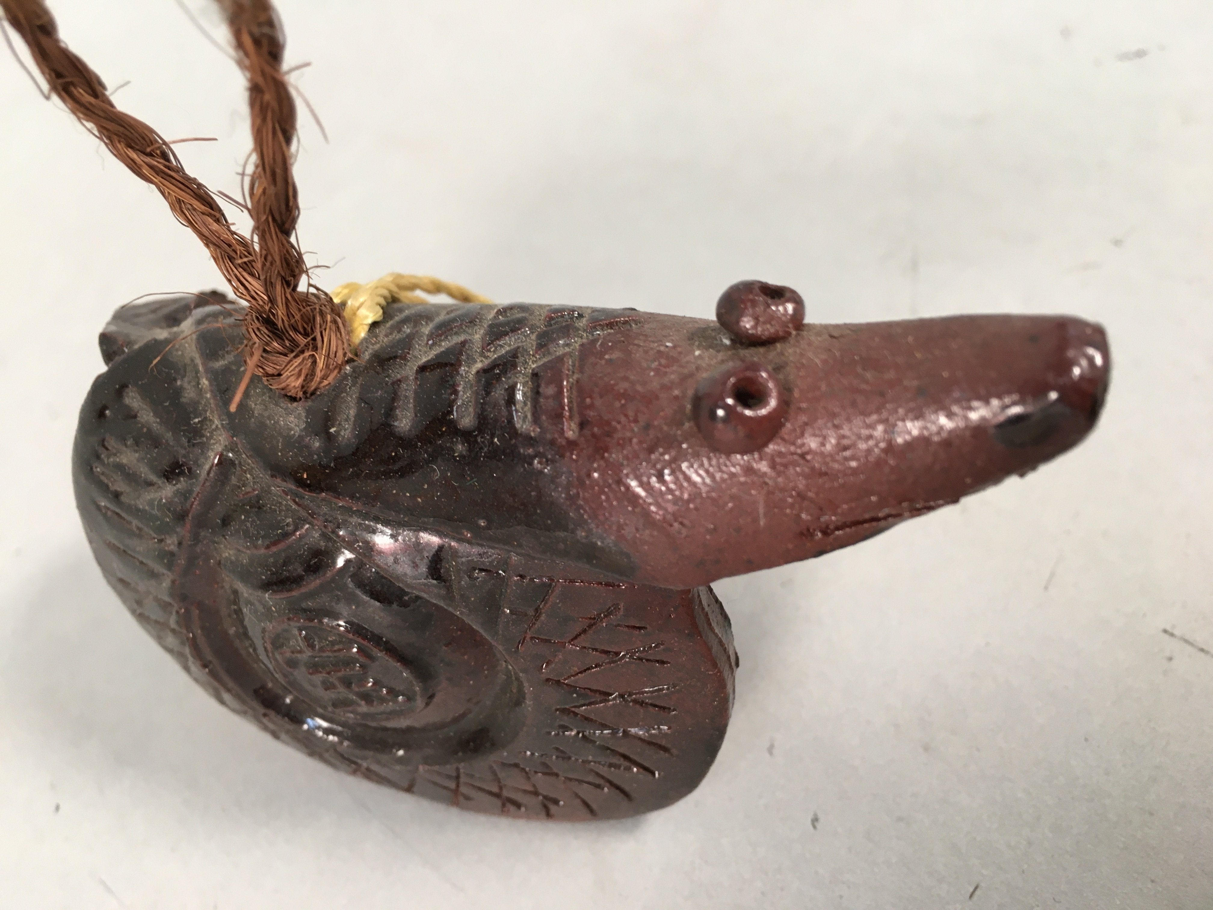 Japanese Ceramic Bell Vtg Dorei Clay Figurine Doll Snake Zodiac Treasure DR328