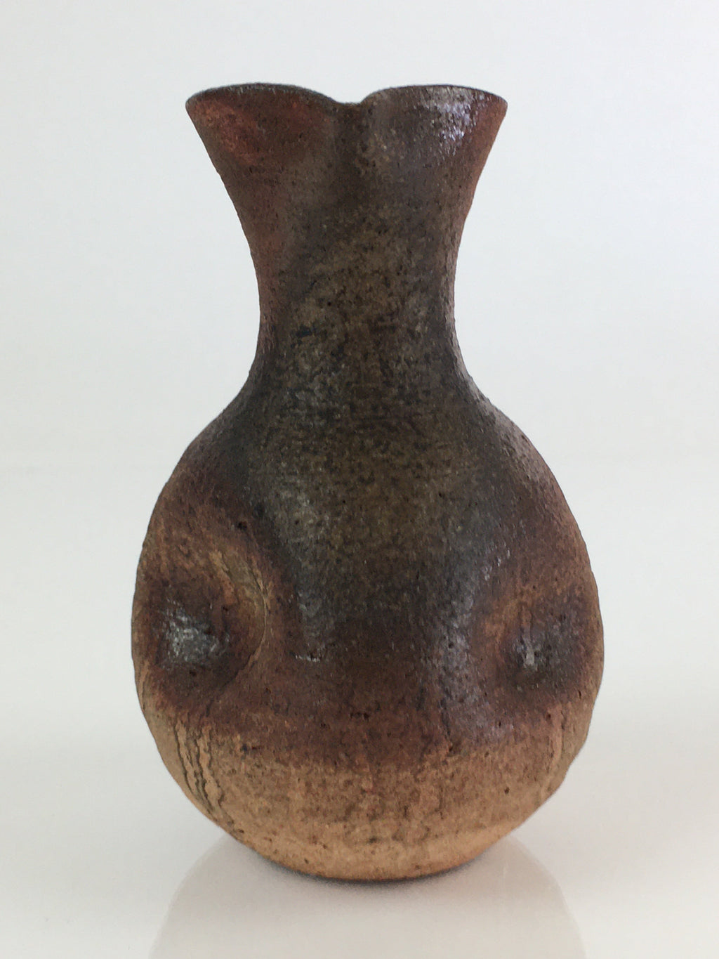 Japanese Ceramic Bizen Ware Sake Bottle Vtg Pottery Yakimono Tokkuri TS443