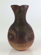 Japanese Ceramic Bizen Ware Sake Bottle Vtg Pottery Yakimono Tokkuri TS443