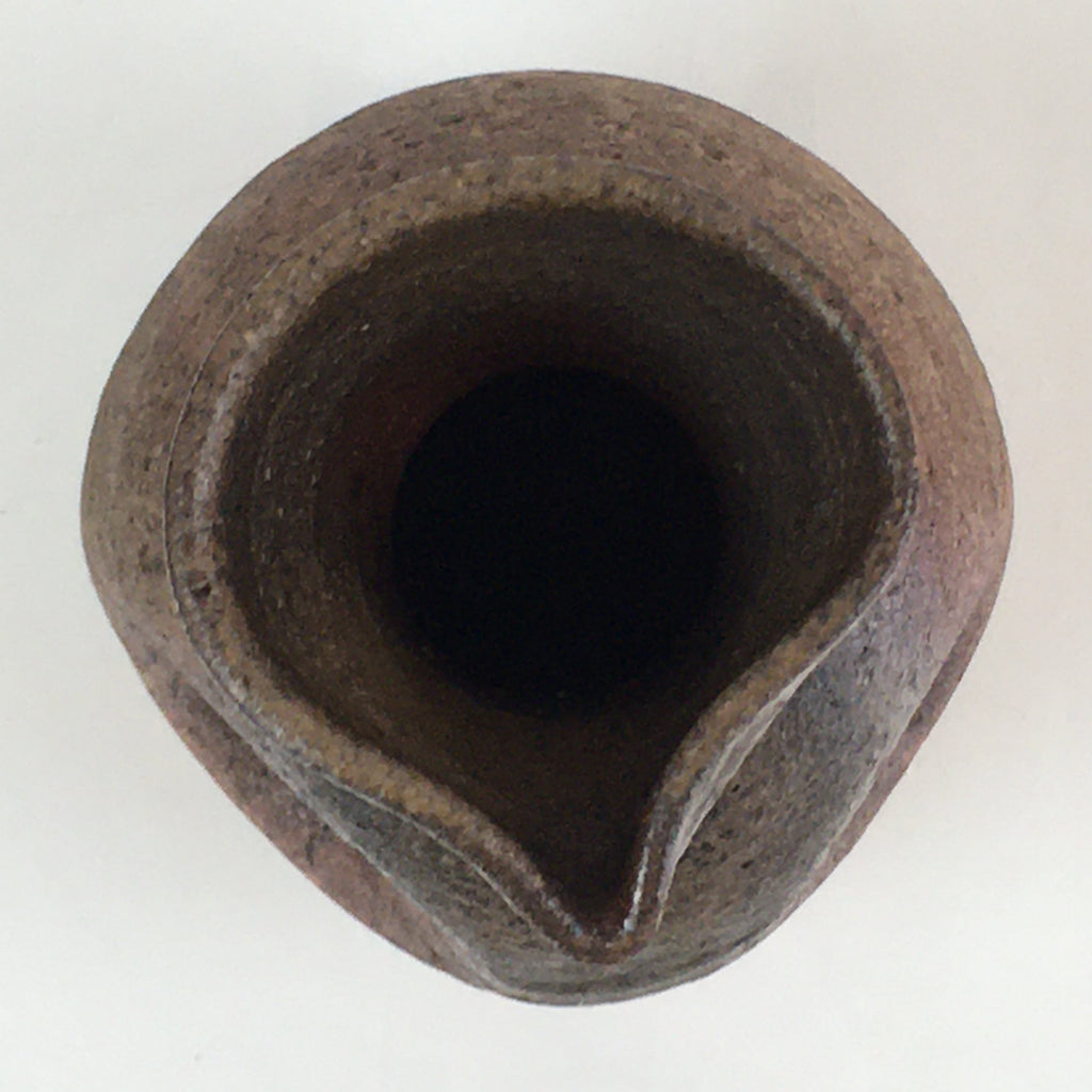 Japanese Ceramic Bizen Ware Sake Bottle Vtg Pottery Yakimono Tokkuri TS443
