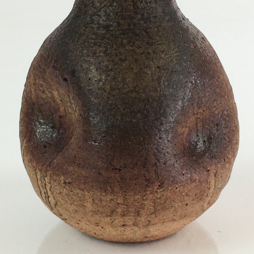 Japanese Ceramic Bizen Ware Sake Bottle Vtg Pottery Yakimono Tokkuri TS443