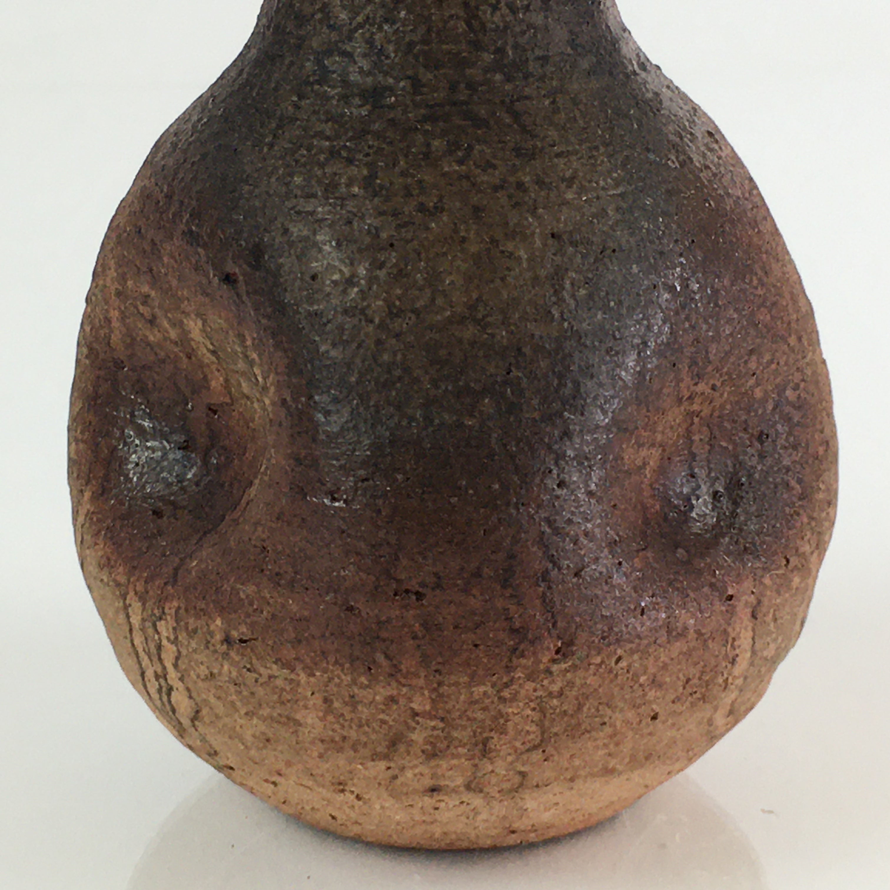 Japanese Ceramic Bizen Ware Sake Bottle Vtg Pottery Yakimono Tokkuri TS443