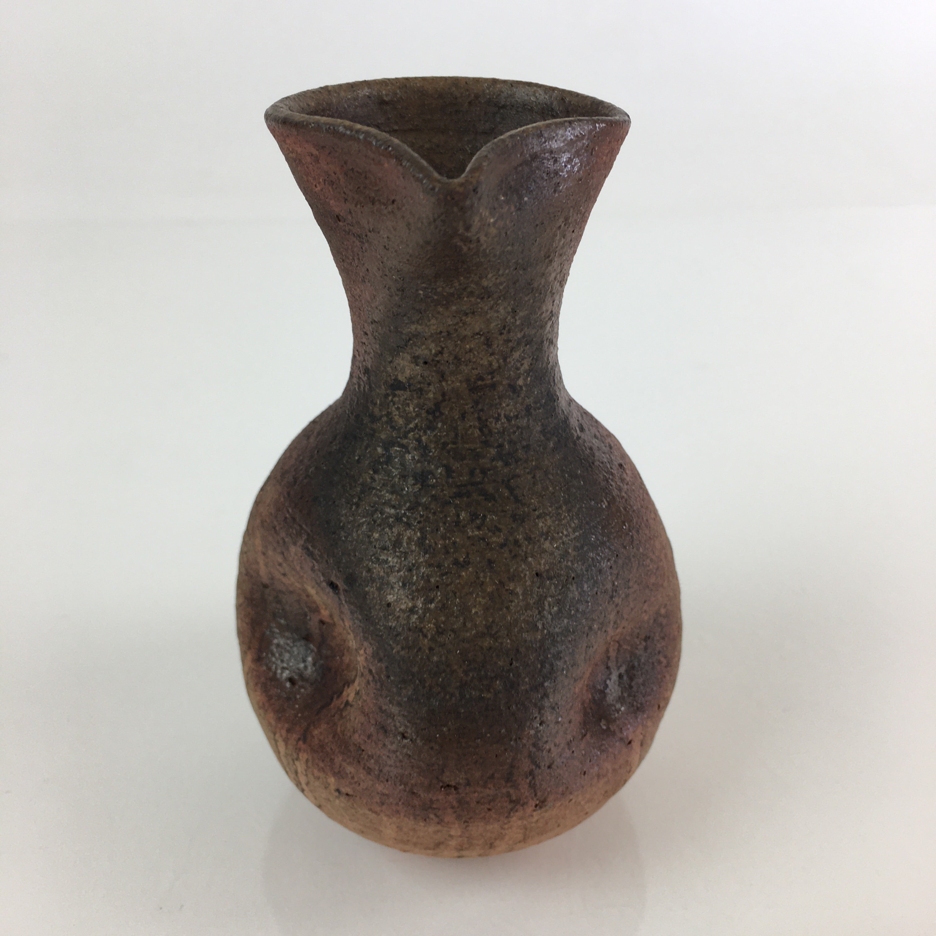 Japanese Ceramic Bizen Ware Sake Bottle Vtg Pottery Yakimono Tokkuri TS443