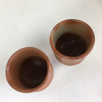 Japanese Ceramic Bizen Ware Teacup 2pc Pair Vtg Boxed Yunomi Sencha PX609
