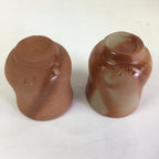 Japanese Ceramic Bizen Ware Teacup 2pc Pair Vtg Boxed Yunomi Sencha PX609